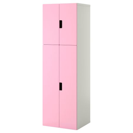 Комбинация для хранения с дверцами СТУВА, белый, розовый (60x50x192 см)