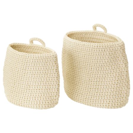 Набор корзин, 2 штуки НОРДРЭНА, белый с оттенком