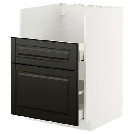 METOD / MAXIMERA Шкаф для мойки ТАЛЛШЁН - белый/Bodbyn чёрный 60x60 см