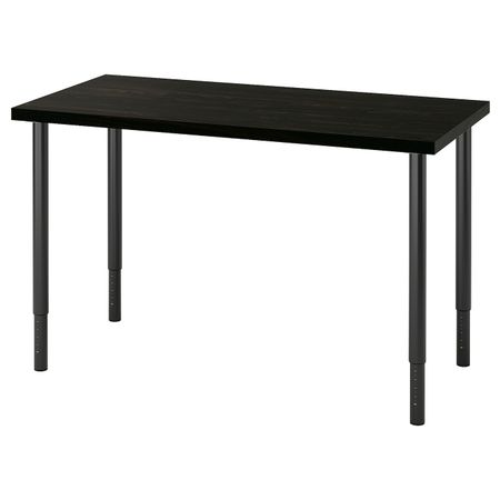 Письменный стол, черно-коричневый/черный 120x60 см IKEA LAGKAPTEN ЛАГКАПТЕН / OLOV ОЛОВ 394.170.31