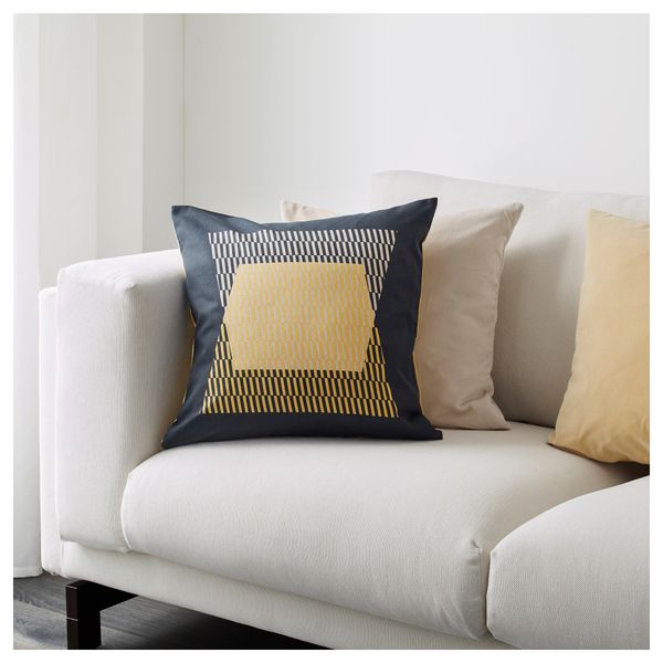 Чехол на подушку КЛИППОРТ, желтый, черный (50x50 см) - фото 4