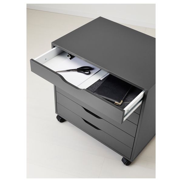 Тумба с ящиками на колесах АЛЕКС, серый (67x66 см) - фото 2
