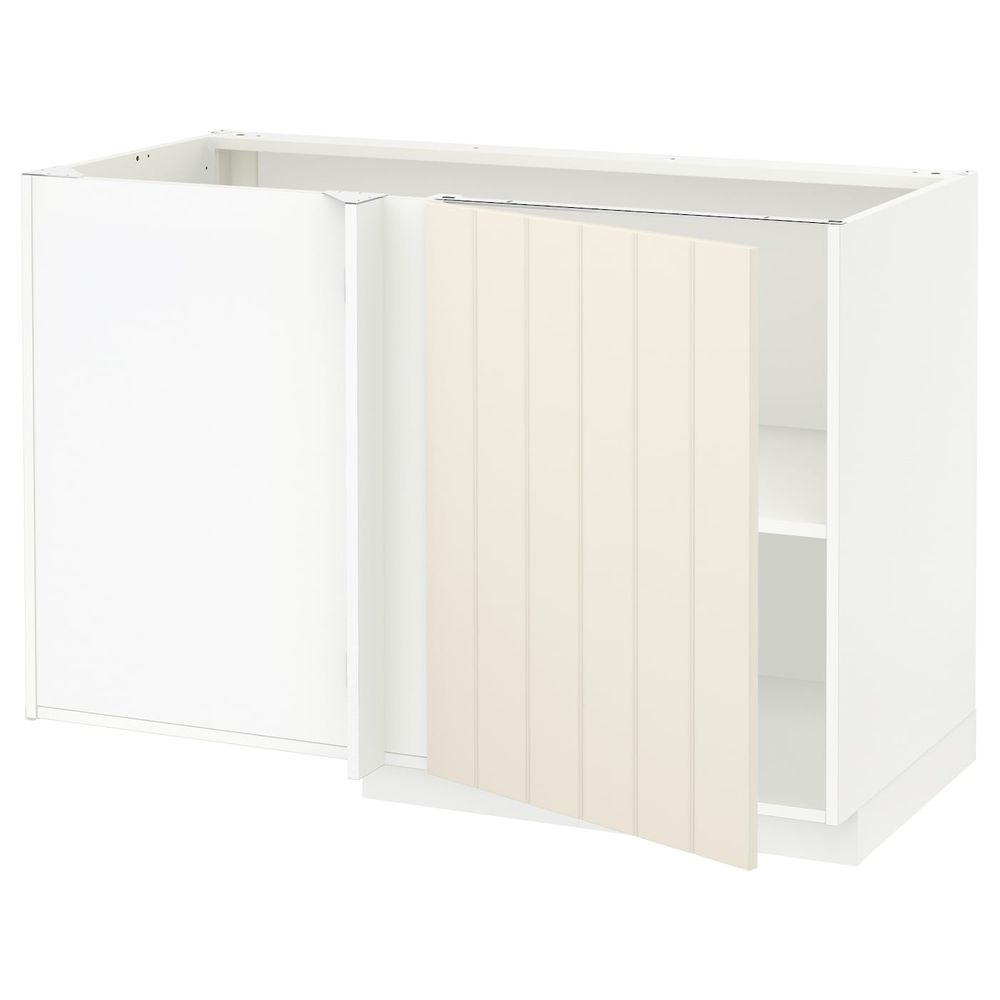 Угловой напольный шкаф с полкой, белый/Хитарп белый с оттенком 128x68 см IKEA METOD МЕТОД 392.264.37 - схема-чертеж с размерами