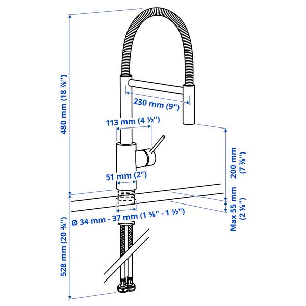 SALLSJÖN САЛЛЬШЁН - схема-чертеж с размерами
