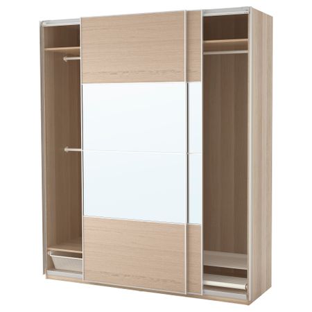 Гардероб ПАКС, под беленый дуб, Аули Ильсенг (200x66x236 см)