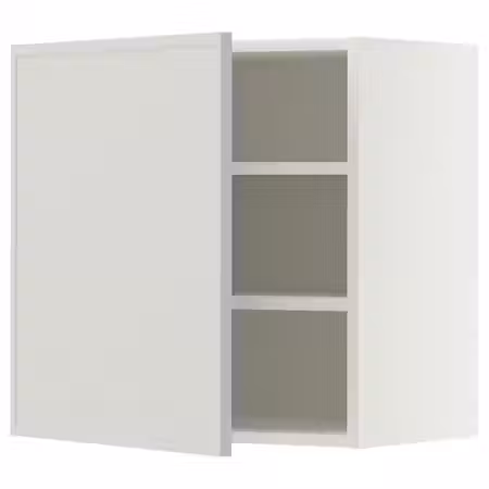 METOD Навесной шкаф с полками - белый/Aspudden светло-серый 60x60 см