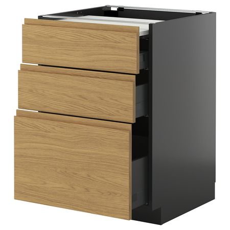 METOD / KNIVSHULT Напольный шкаф с выдвиж панелью/3ящ