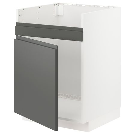 Напольный шкаф для мойки ХАВСЕН, белый/Воксторп темно-серый 60x60 см IKEA METOD МЕТОД 294.468.16