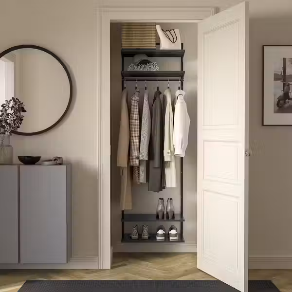 BOAXEL Гардероб, комбинация - антрацит 62x40x201 см - схема-чертеж с размерами