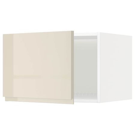 Верхний шкаф на холодильник/морозильн, белый/Воксторп глянцевый светло-бежевый 60x40 см IKEA METOD МЕТОД 692.246.82