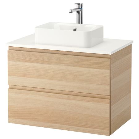 Шкаф со столешницей 45x32 раковина, 82x49x72 cm IKEA HÖRVIK ХОРВИК, GODMORGON ГОДМОРГОН, TOLKEN ТОЛКЕН 093.086.51