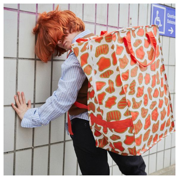 Сумка, белый/оранжевый, 72 л IKEA ОМБЮТЕ 404.466.74 - фото 4