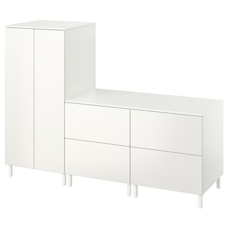 SMÅSTAD / PLATSA Гардероб - белый белый/с 2 комодами 180x57x133 см