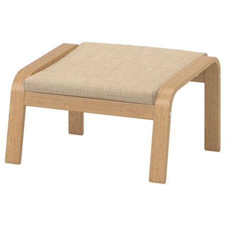 Табурет для ног ПОЭНГ, дубовый шпон, Исунда бежевый
