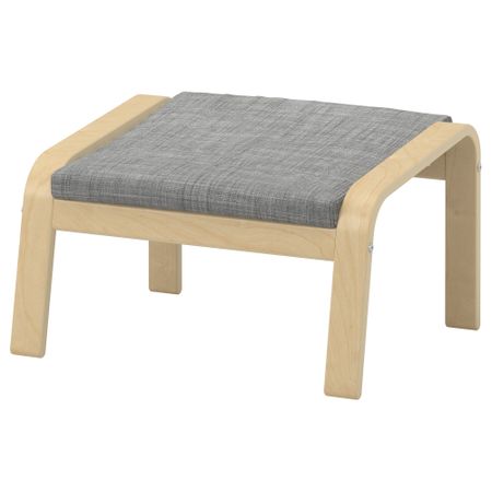 Табурет для ног ПОЭНГ, березовый шпон, Исунда серый