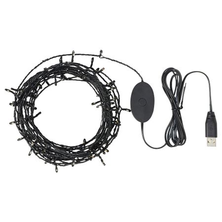 Светодиодная гирлянда, 100 лампочек, черный IKEA STRÅLA СТРОЛА 205.325.83