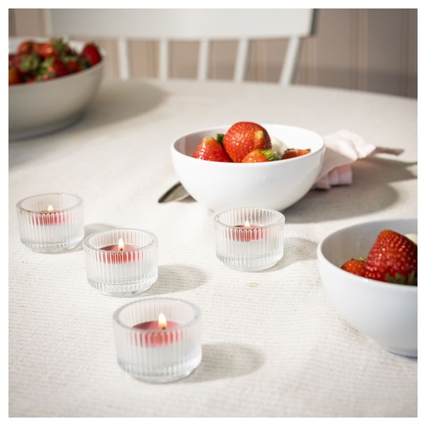 Свеча греющая ароматическая, Клубника, ярко-розовый, 3.5 ч IKEA BLODBOK 305.826.62 - фото 3