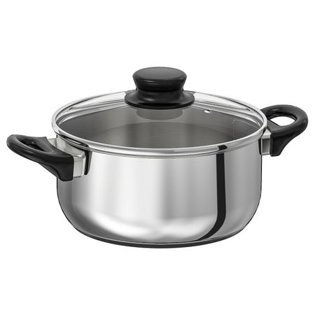 Кастрюля с крышкой, стекло/нержавеющая сталь 2.8 л IKEA ANNONS АННОНС 903.734.63