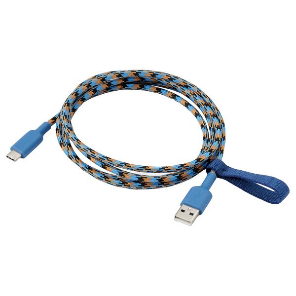 LILLHULT Кабель USB-A–USB-C - синий/оранжевый 1.5 м - фото 1