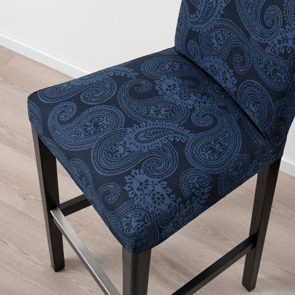 Стул барный, черный/Квильсфорс темно-синий/синий 75 см IKEA BERGMUND БЕРГМУНД 694.187.17 - фото 4