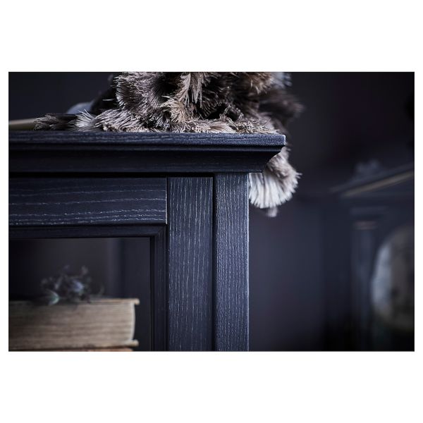 Шкаф-витрина, черная морилка 103x48x141 см IKEA MALSJÖ МАЛЬШЁ 703.833.78 - фото 9