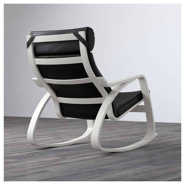 Кресло-качалка ПОЭНГ, белый, Смидиг черный - фото 3