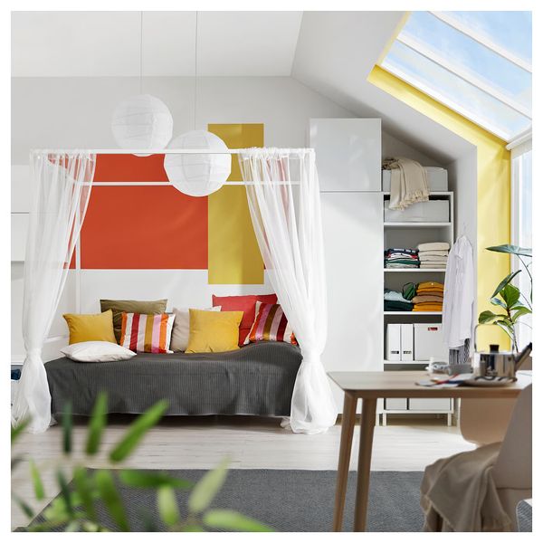 VITARNA ВИТАРНА Каркас кровати с 4-х стойками - белый/Luröy 140x200 см - фото 5