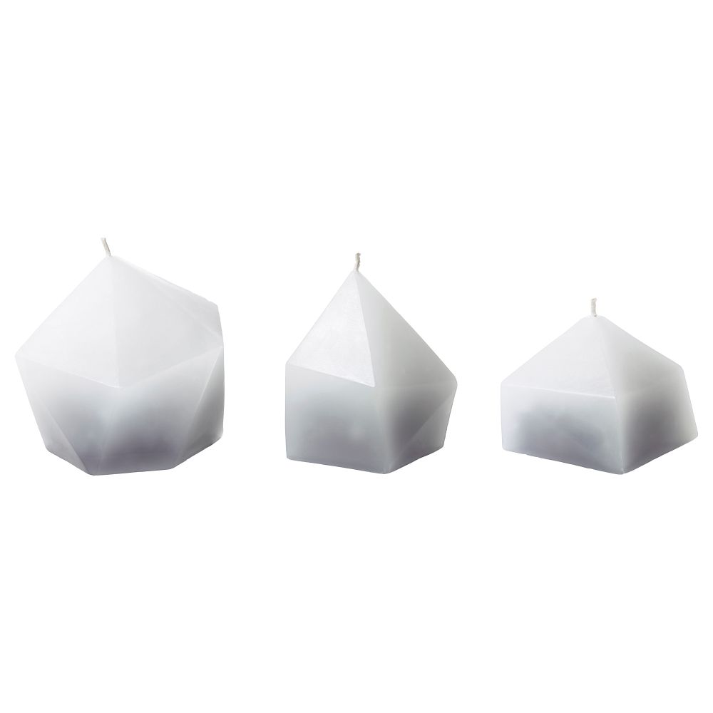 Неароматическая формовая свеча, 3 шт ВИНТЕР 2017, серый - фото 1