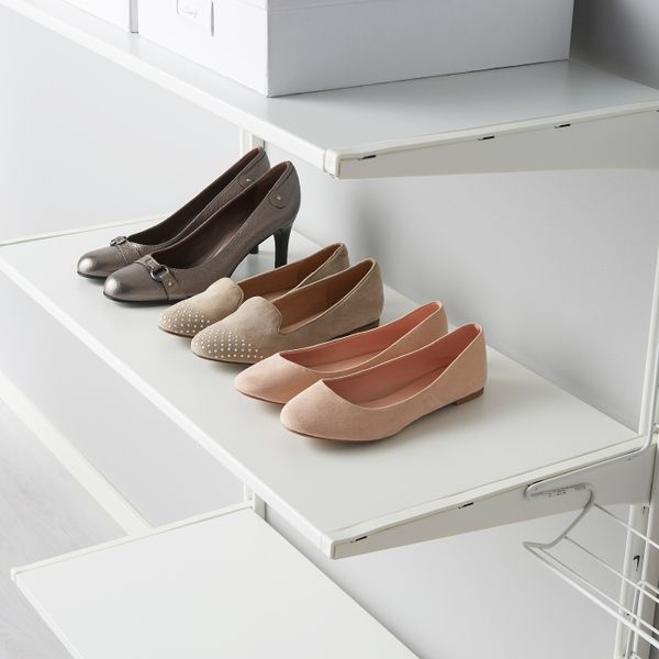 Настенная шина, полки, полка для/обуви, металлический белый 190x41x87 см IKEA АЛЬГОТ 192.304.16 - фото 3