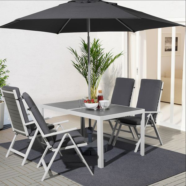 Стол + 4 кресла, для/сада, темно-серый, ФРЁСЁН/ДУВХОЛЬМЕН темно-серый 156x90 см IKEA ШЭЛЛАНД 892.671.28 - фото 2