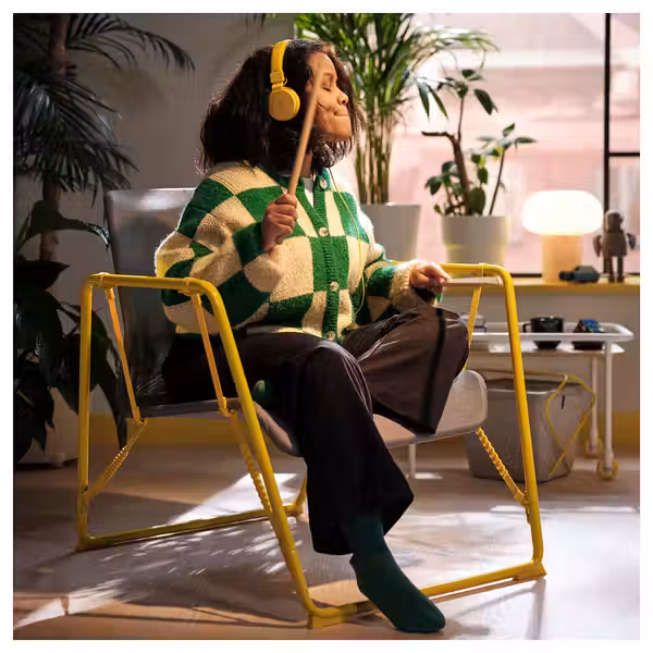 BRÄNNBOLL БРЭННБОЛЛ Кресло для геймеров - серый/ярко-желтый - фото 4