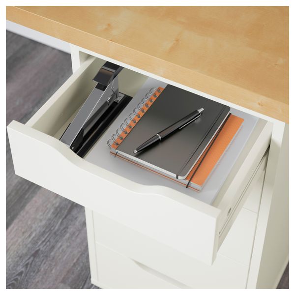 Стол ЛИННМОН / АЛЕКС, береза, белый (120x60 см) - схема-чертеж с размерами