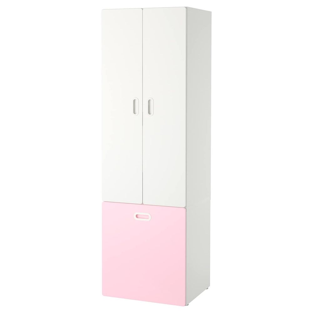 Гардероб с отделением для/игрушек, белый/светло-розовый 60x50x192 см IKEA СТУВА / ФРИТИДС 792.796.69 - фото 1