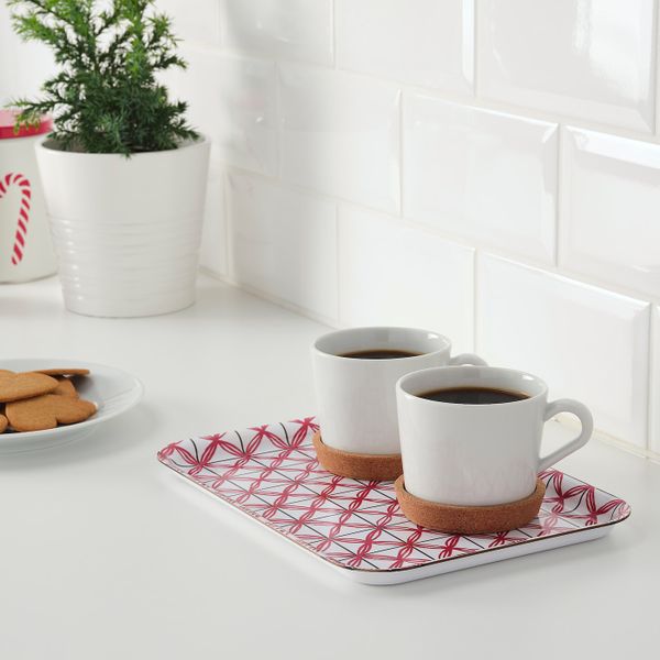Поднос, с рисунком, белый/красный, 20x28 см IKEA ВИНТЕРФЕСТ 404.327.85 - фото 2
