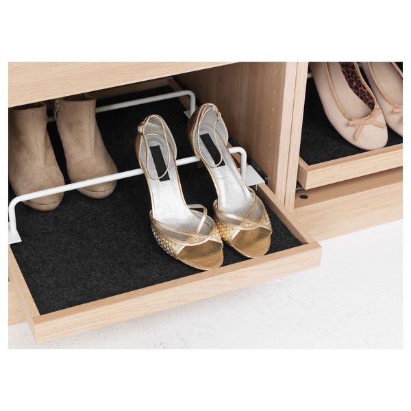 Выдвижная полка + вставка для обуви КОМПЛИМЕНТ, под беленый дуб, белый - схема-чертеж с размерами