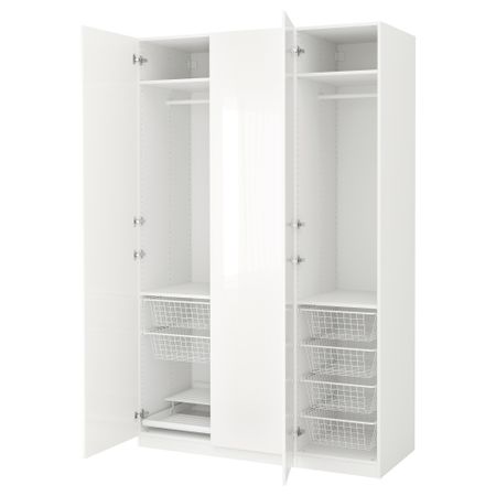 Гардероб ПАКС, белый, Фардаль глянцевый/белый