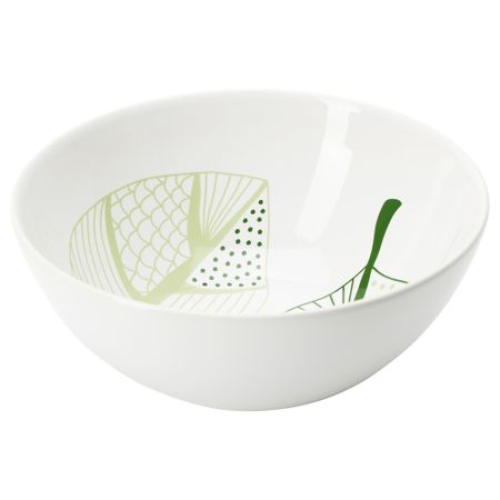 Миска ЭВЕРЕНС, белый, зеленый (16 см)