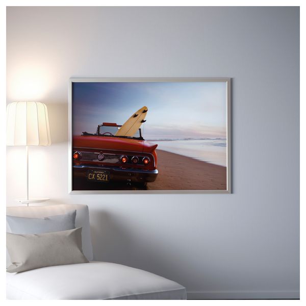 Картина с рамой БЬЁРКСТА, Дорога к пляжу, цвет алюминия (140x100 см) - фото 2