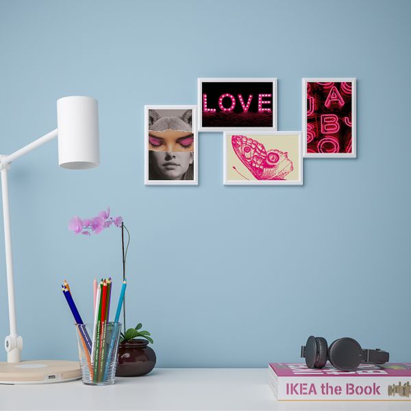 Открытка, love pink 10x15 см IKEA YLLEVAD ЮЛЛЕВАД 505.004.77 - схема-чертеж с размерами