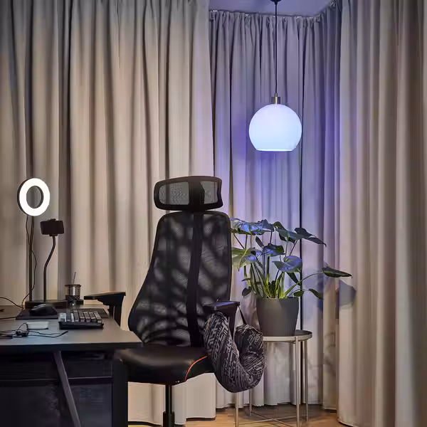 JÄRPLIDEN Подвесной светильник - белый стекло/никелированный 30 см - фото 4