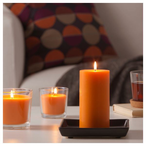 Формовая свеча, ароматическая СИНЛИГ, Солнечный мандарин, оранжевый (14 см) - схема-чертеж с размерами