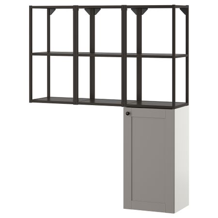 Комбинация для хранения, антрацит, серый каркас, 120x32x150 см IKEA BEGIVENHET БЕГИВЕНХЕТ 593.314.80