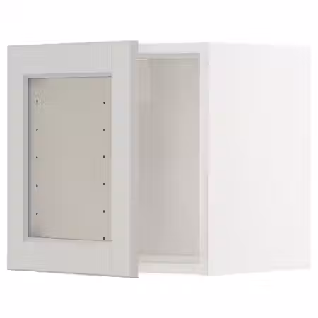 METOD Навесной шкаф со стеклянной дверцей - белый/Lerhyttan светло-серый 40x40 см