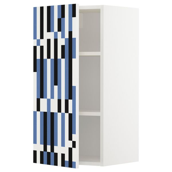 Шкаф навесной с полкой, белый, Иттербин с печатным рисунком 40x80 см IKEA МЕТОД 792.870.42 - схема-чертеж с размерами