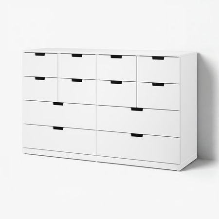 NORDLI Комод с 12 ящиками - белый 160x99 см