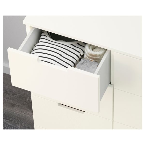 Комод с 8 ящиками НОРДЛИ, белый (120x97 см) - фото 3