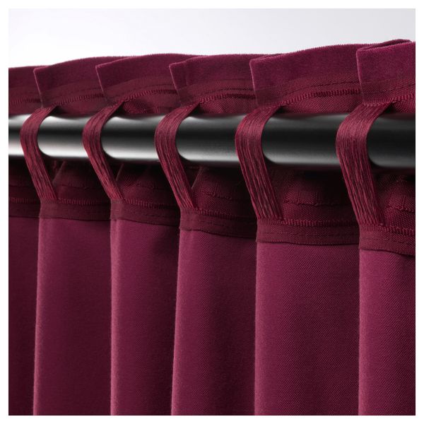 Затемняющие гардины, 1 пара САНЕЛА, темно-красный (140x300 см) - фото 4