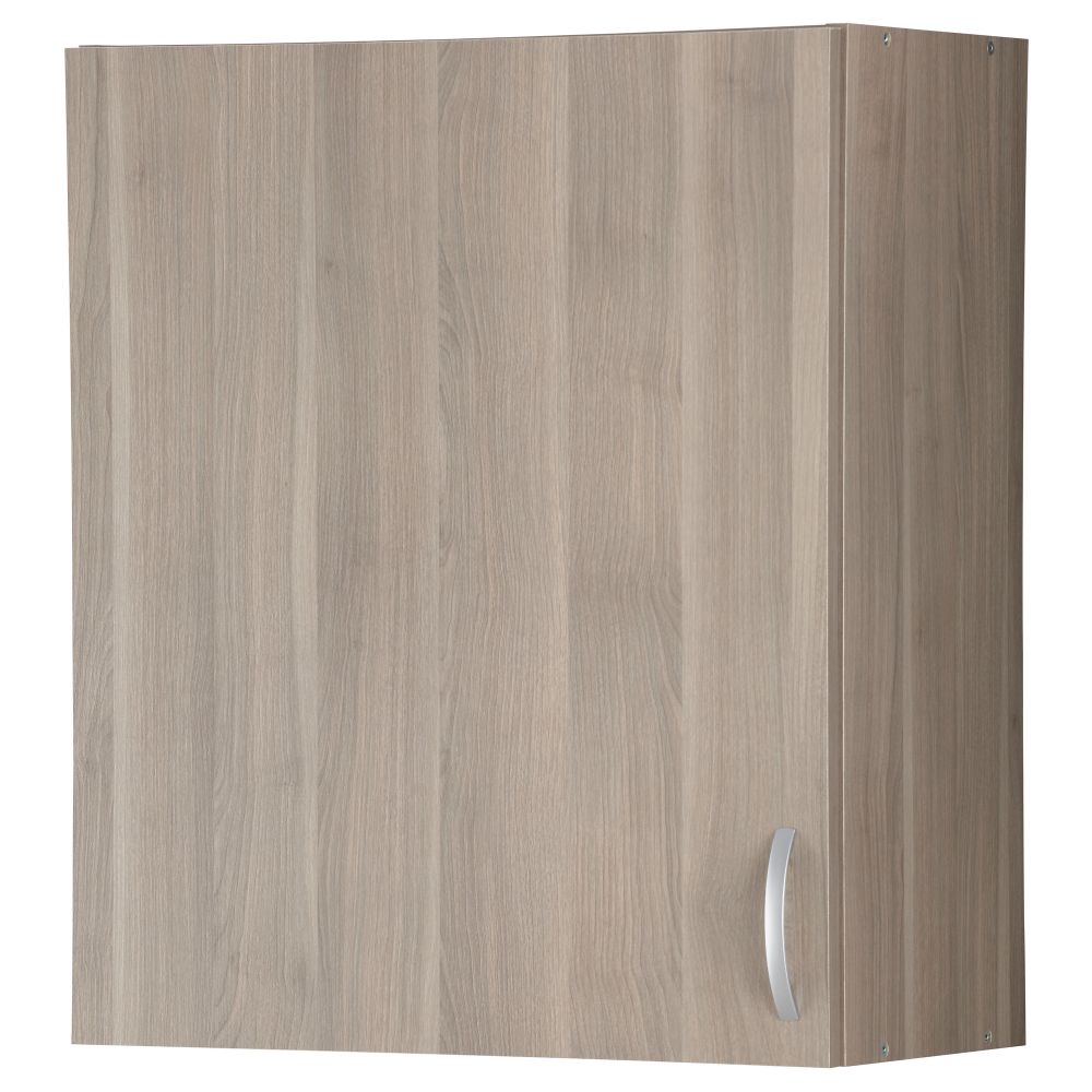 Навесной шкаф с дверцей АЛЬБРУ, серо-коричневый (60x70 см) - фото 1