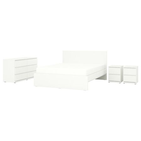 STORKLINTA Комплект мебели д/спальни, 4 предм. - белый 140x200 см