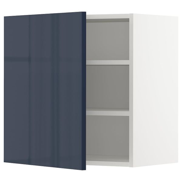 Шкаф навесной с полкой, белый/Ерста черно-синий 60x60 см IKEA METOD МЕТОД 892.755.62 - схема-чертеж с размерами